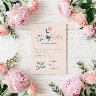 Frühlings-Pastell-Blütenblätter RSVP-Karte Save The Date
