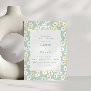 Frühlings-Pastell-Sage-Grün-Daisies-Paar-Shower Einladung