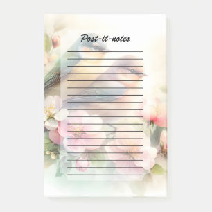 Frühlings-Pastell-Süße-Liebesvögel-Blüten-Blumen Post-it Klebezettel
