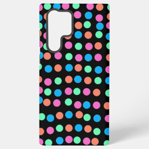 Frühlings-Pastell-Tupfen auf Schwarz Samsung Galaxy Hülle