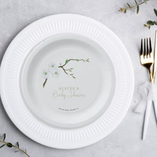 Frühlings-pastellblaue floral Jungen-Babyparty  Pappteller