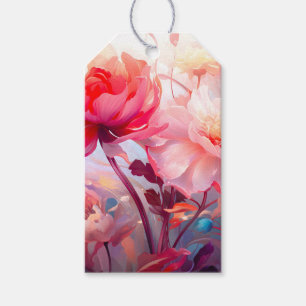 Frühlings-Pfingstrosen-Blüten-Garten-Wasserfarbe Geschenkanhänger