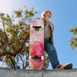 Frühlings-Pfingstrosen-Blüten-Garten-Wasserfarbe Skateboard