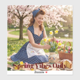Frühlings Pin-Up Catch the Vibe: Vinyl Aufkleber