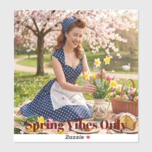 Frühlings Pin-Up Catch the Vibe: Vinyl Aufkleber