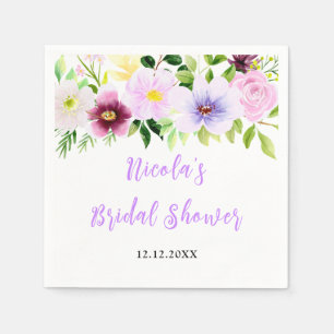 Frühlings-Purple-Floral-Braut-Party Serviette