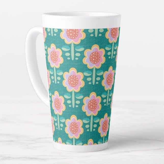 Frühlings-Retro-Blume Milchtasse (Linke Ecke)