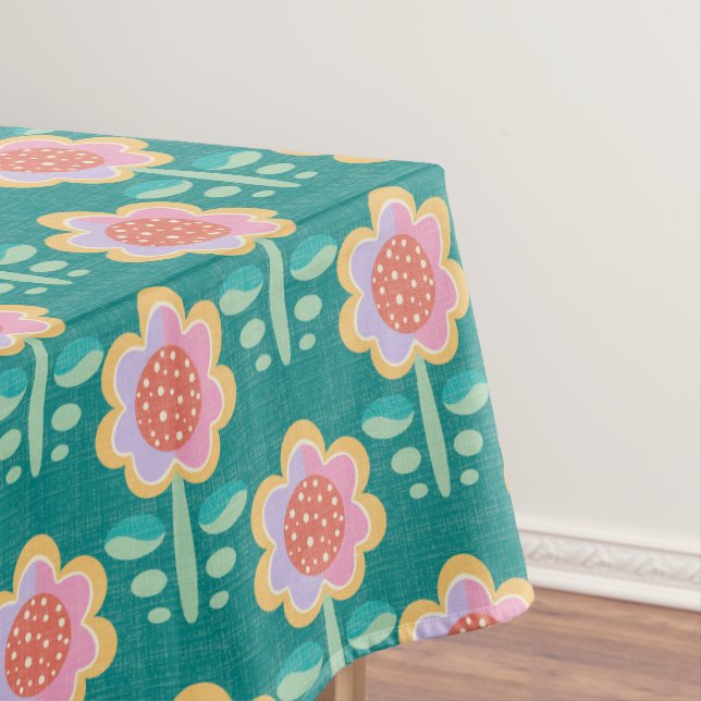 Frühlings-Retro-Blume Tischdecke (Beispiel)