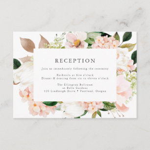Frühlings-Rosé-Blumen-Hochzeitsempfang Begleitkarte