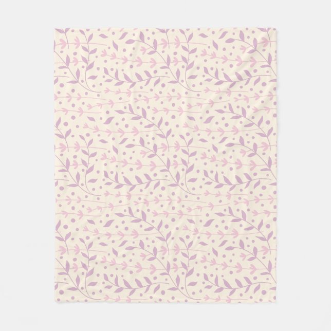 Frühlings-Rosé-Wiesen-Zweige Fleecedecke (Vorderseite)