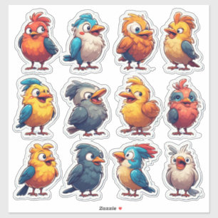 Frühlings-Sangvögel Dekoratives Sticker-Paket 🐦 Aufkleber