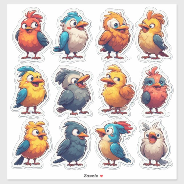 Frühlings-Sangvögel Dekoratives Sticker-Paket 🐦 Aufkleber (Blatt)