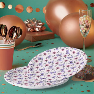 Frühlings-Schmetterling-Blumengeschenk Pappteller