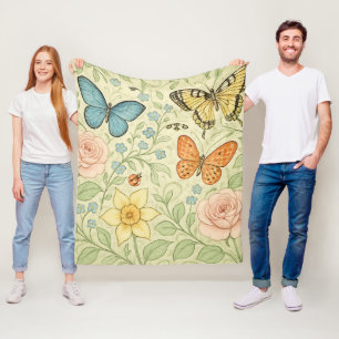 Frühlings-Schmetterlinge Fleecedecke
