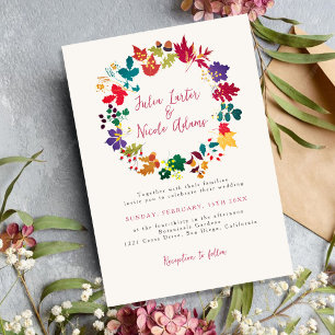 Frühlings-Senf-Lila-Wiesen-Blumen-Foto-Hochzeit Einladung