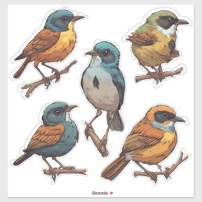 Frühlings-Singvogel-Aufkleber-Set-Kollektion 🐦 Aufkleber (Blatt)