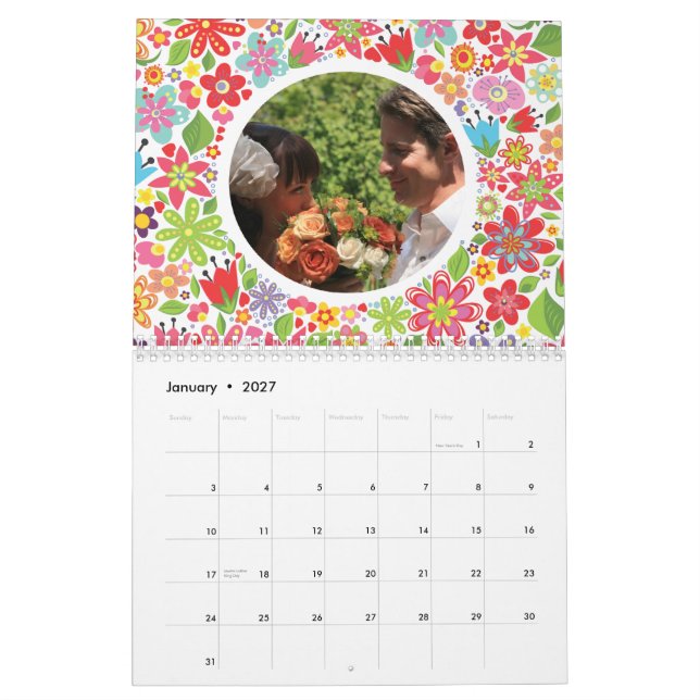Frühlings-Sommer-Blumen, die Foto-Gast-Buch Kalender (Jan 2027)