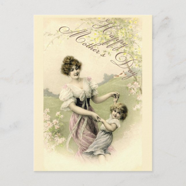 Frühlings-Tanz zum Muttertag Postkarte (Vorderseite)