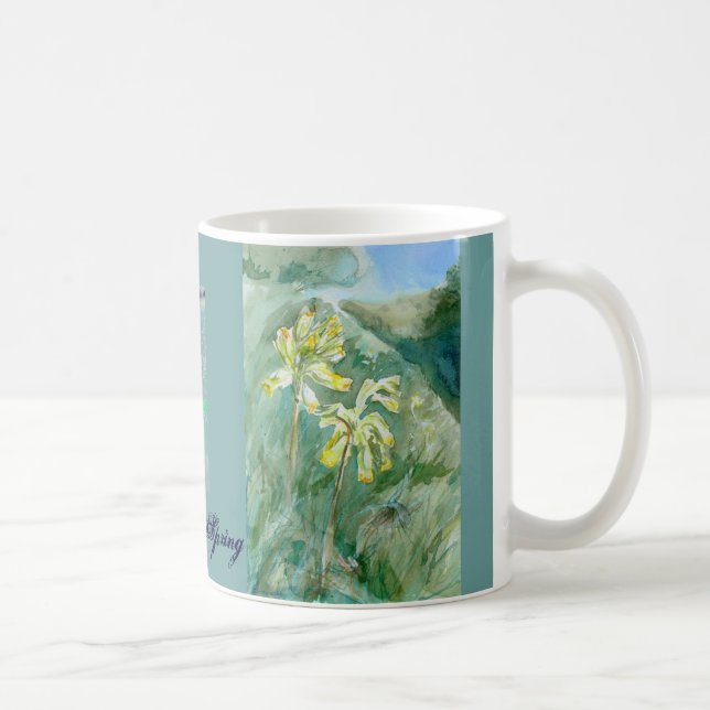Frühlings-Tasse mit Cowslips Primula veris Tasse (Rechts)