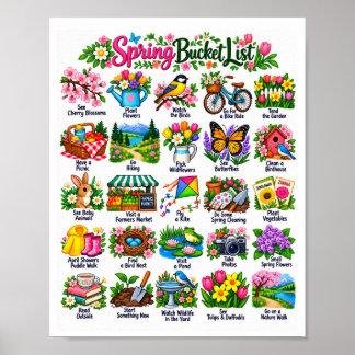 Frühlings-To-Do-Liste - Aktivitäten-Checkliste Poster