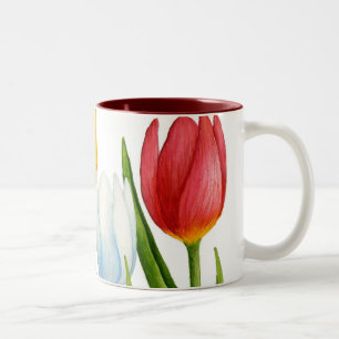 Frühlings-Tulpe-Tasse Zweifarbige Tasse