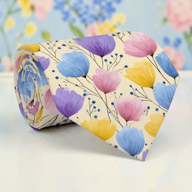 Frühlings-Tulpen-Blumen-Schlips Krawatte (Von Creator hochgeladen)