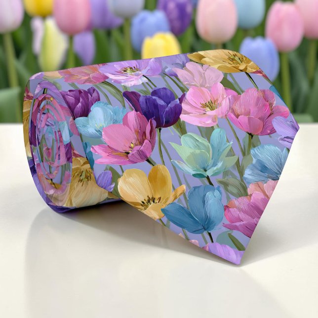 Frühlings-Tulpen-Blumen-Schlips Krawatte (Von Creator hochgeladen)