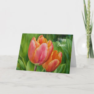 Frühlings-Tulpen-Blumenkunst-Osterkarte Karte