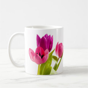 Frühlings-Tulpen-Kaffeetasse in Rosa Kaffeetasse