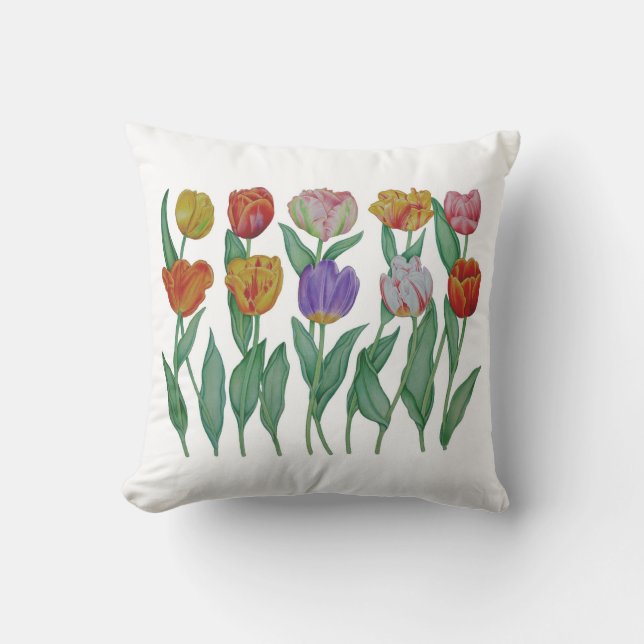 Frühlings-Tulpen Kissen (Vorderseite)