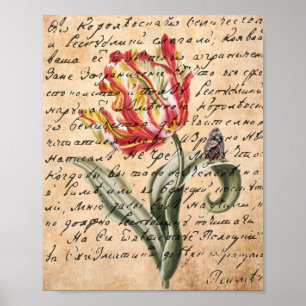 Frühlings-Tulpen und Handschrift Poster