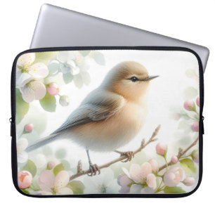 Frühlings-Vogel-Kirschblüten-Aquarell Laptopschutzhülle
