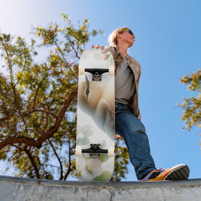 Frühlings-Vogel-Kirschblüten-Aquarell Skateboard (Außenbereich 1)