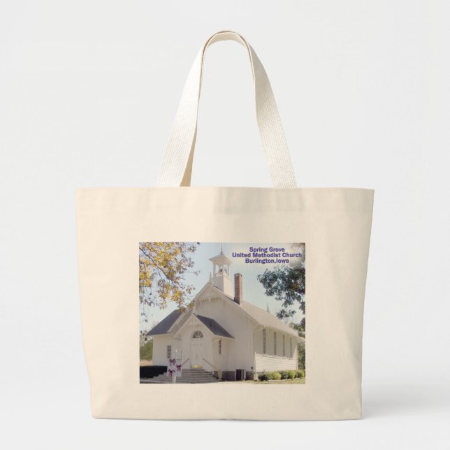 Frühlings-Waldungs-Kirche-Tasche Jumbo Stoffbeutel (Vorne)