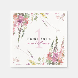 Frühlings-Wildblume Floral Geburtstag Napkins Serviette