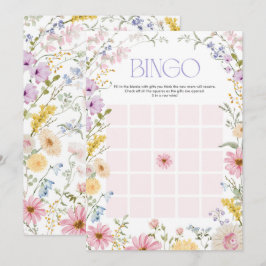Frühlings-Wildblumen-Bingo-Baby-Shower-Spielkarte Einladung