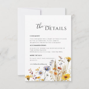 Frühlings-Wildblumen-Details Beilagekarte RSVP Karte