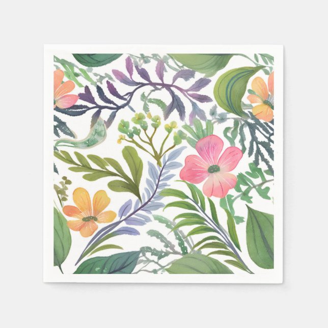Frühlings-Wildblumen-Florals | Blumenfelder  Serviette (Vorderseite)