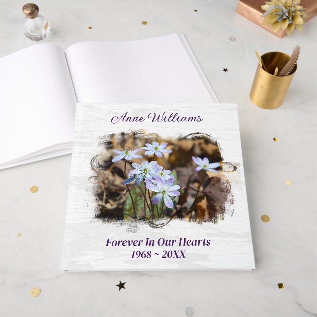 Frühlings-Wildblumen-Gedenkdienst Gästebuch (Vorderseite offen)