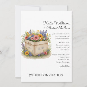 Frühlings-Wildblumen-Geschenkbox QR-Code-Foto-Hoch Einladung