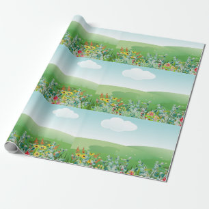 Frühlings-Wildblumen-Handwerk oder Geschenkpapier