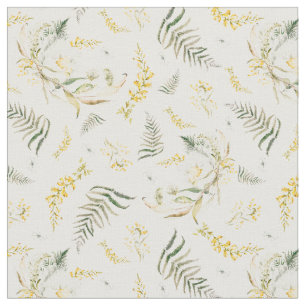 Frühlings-Wildblumen Watercolor Boho Stoff