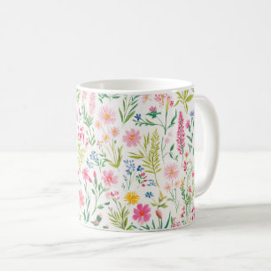Frühlings-Wildblumengarten-Blumen Kaffeetasse
