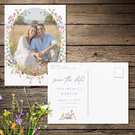 Frühlings-Wildblumengarten-Foto-Save-the-Date Postkarte