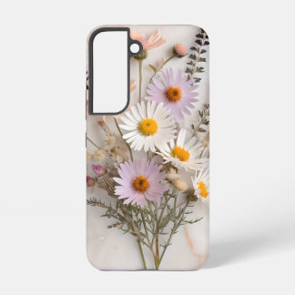 Frühlings-Wildblumenstrauß auf Marmor Samsung Galaxy Hülle