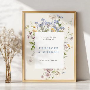 Frühlings-Wildblumenwiese-Garten-Hochzeitsempfang Poster