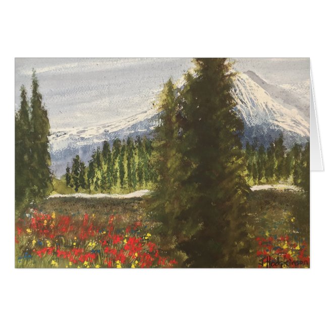 FRÜHLINGS-ZEIT IM ROCKIES-AQUARELL (Vorderseite (Horizontal))