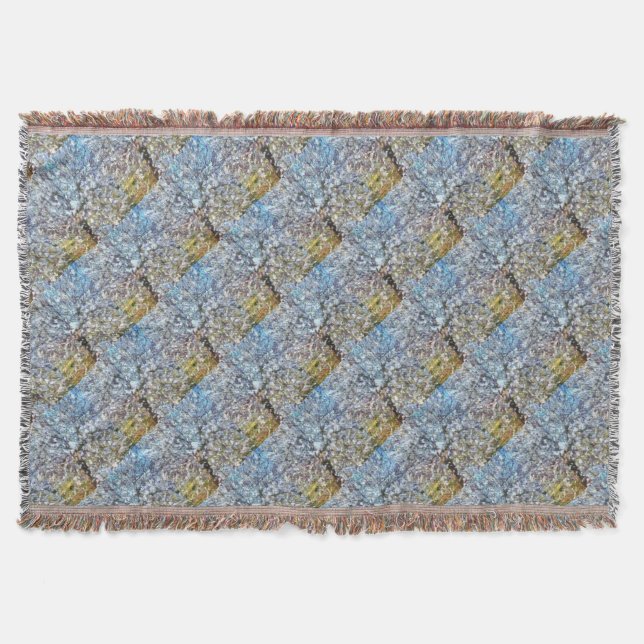 Frühlingsanhänger Blossom Pointillism Kunstwerk Decke (Vorderseite)