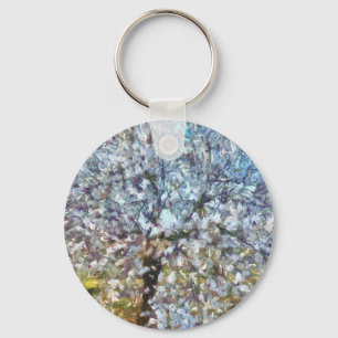 Frühlingsanhänger Blossom Pointillism Kunstwerk Schlüsselanhänger