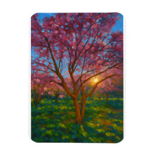 Frühlingsaufwachen - blühende Baumlandschaft Magnet